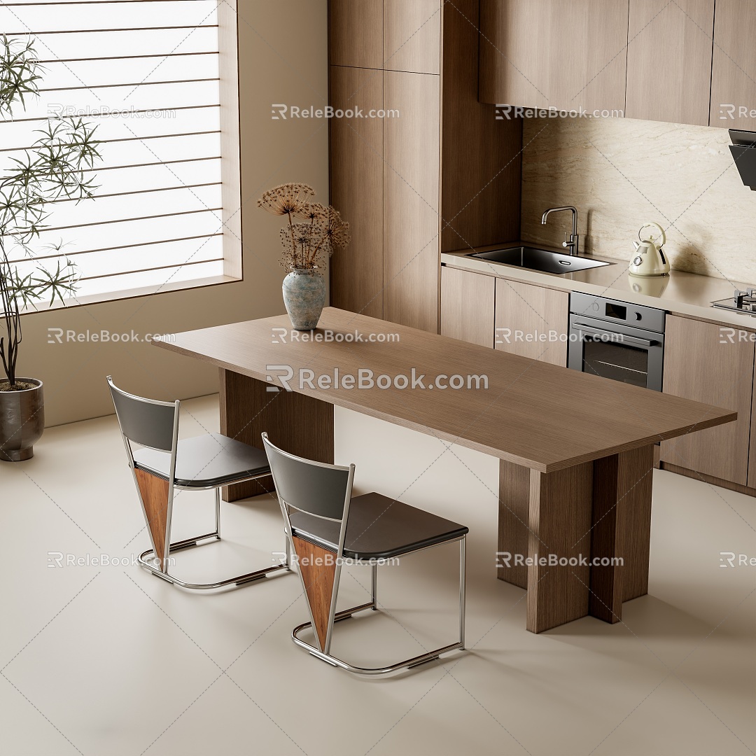 Modern Dining Table and Chair 3d model