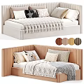 Stylish Children's Bed with Soft Pillows Cozy Blanket and Multiple Color Options
