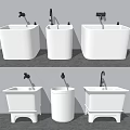 White Ceramic Bathroom Utility Sinks With Pedestal And Freestanding Designs