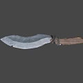 Hand Forged Rustic Knife Featuring Textured Metal Blade And Wooden Handle