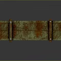 Rusty Wooden Crate For Dangerous Goods With White Warning Label And Metal Straps
