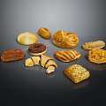 Assorted Baked Pastries Collection With Croissants Buns Chocolate Toppings And Nutty Varieties