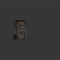 Rusty Metal Floor With Industrial Entrance Structure And Weathered Metal Frames