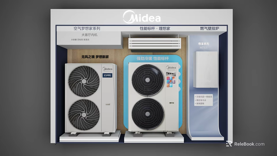 Midea Air Conditioner Fan Series With Solar And Low Temperature Air Source Heat Pumps 3d model 