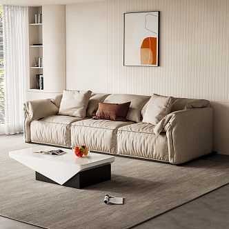 Modern three-seat sofa 3d model