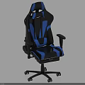 Ergonomic Black And Blue Gaming Chair With High Back Leather Swivel Base