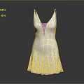 Elegant Women's White Sequined Spaghetti Strap V Neck Tulle Party Dress