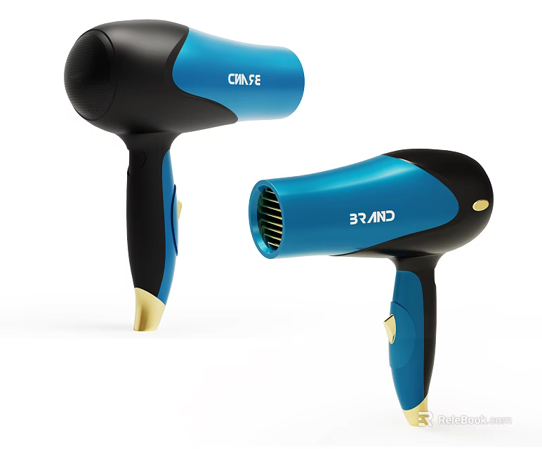 Modern CAVIFE Hair Dryer With Blue Black Design And Ergonomic Handle For Daily Use 3d model 