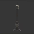 Decorative Iron Clothes Stand with Intricate Scroll Design and Hooks for Hanging Apparel