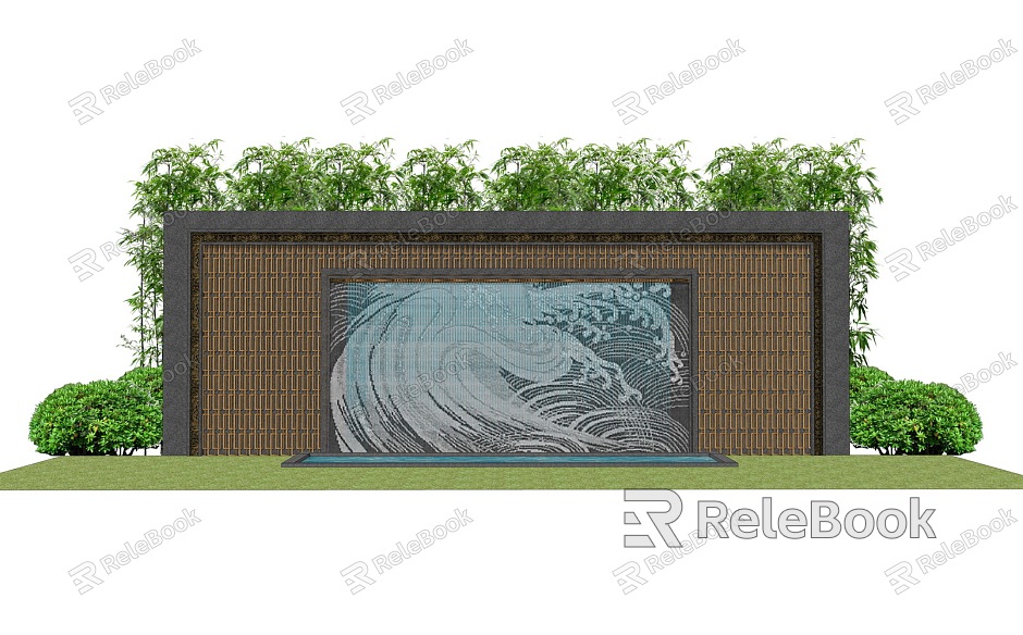 New Chinese Style Landscape Wall Outdoor Photo Frame Fireplace model