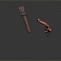 Traditional Archery Weapon With Red Arrows Brown Quiver And Orange Straps