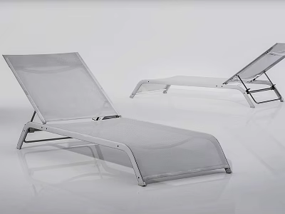 Modern Outdoor Lounge Chair With Metal Frame And Breathable Mesh Fabric Design 3d model