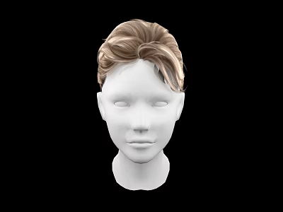 Game Movie Character 3D Head Model With Blond Hair And White Face 3d model