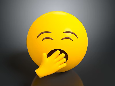 Cute Yellow Emoji Decorative Ornament Set With Laughing Expression And Hand Gesture 3d model