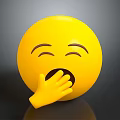 Cute Yellow Emoji Decorative Ornament Set With Laughing Expression And Hand Gesture