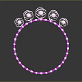 Pink And White Beaded Bracelet With Circular Decorative Elements