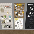 Three Different Bulletin Boards With Sticky Notes Photos And Decorative Items For Home Office