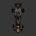 Black And Gold Race Car With Number 25 Streamlined Design And Rear Wing