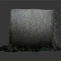 Net Wrapped Hay Bale With Dry Grass And Green Grass Base On Gray Background