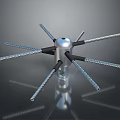 Multi Barrel Weapon Design With Radial Metal Rods And Black Connectors