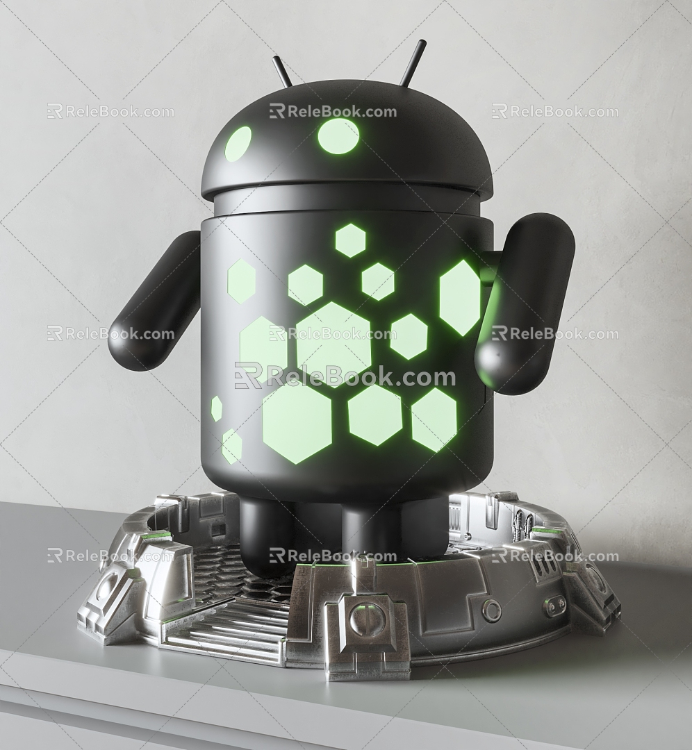 Robot Nightlight Android Robot Children's Toy Table Lamp Handmade Decoration 3d model