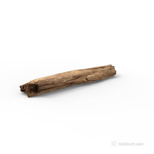 Rustic Shrub Wood Log With Natural Texture And Earthy Tones 3d model 