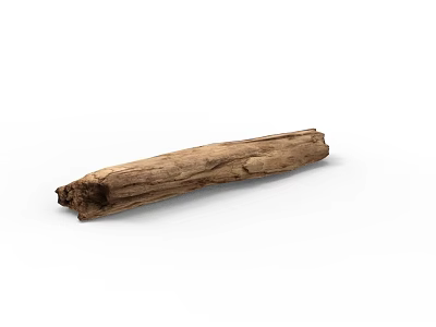 Rustic Shrub Wood Log With Natural Texture And Earthy Tones 3d model