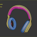 Modern Over Ear Headphones With Pink Ear Cushions Headband And Metallic Body