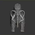 Realistic Woolly Mammoth Model With Shaggy Fur And Long Curved Tusks
