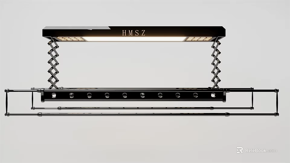 HMSZ Modern Clothes Hanger With LED Lights And Metal Retractable Design Structure 3d model 