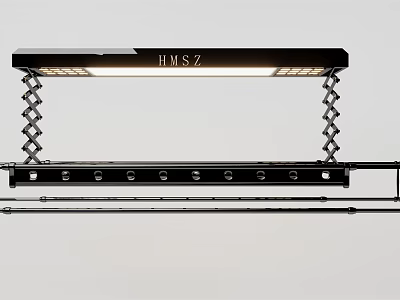 HMSZ Modern Clothes Hanger With LED Lights And Metal Retractable Design Structure 3d model