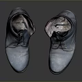 Blue Worn Shoes As Daily Necessities With Shoelaces And Thick Soles