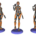 Modern robot technology female robot 3d model