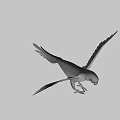 Game Movie Character Yellow Orange Parrot Flying With Spread Wings Dark Blue Background