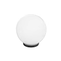 Outdoor Round Globe Light With White Glass Shade And Black Base Design