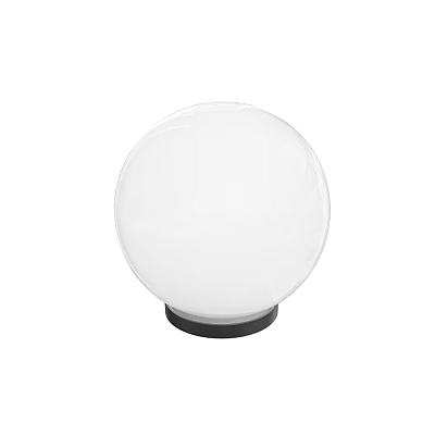 Outdoor Round Globe Light With White Glass Shade And Black Base Design 3d model