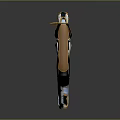 Futuristic Sci Fi Assault Rifle With Sleek Structure And Black Blue Gold Color Design