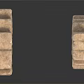Two Decorative Stacked Stone Wall Structures With Natural Textured Surfaces 3d model