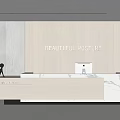 Elegant Modern Reception Desk with Marble Countertop Beautiful Posture Signage and Bright Minimalist Decor