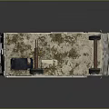 Vintage Beige Striped Motorhome With Roof Storage Box And W Logo