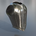 Silver Medieval Armor Engraved With Angelic Figure And Metal Rivets Design