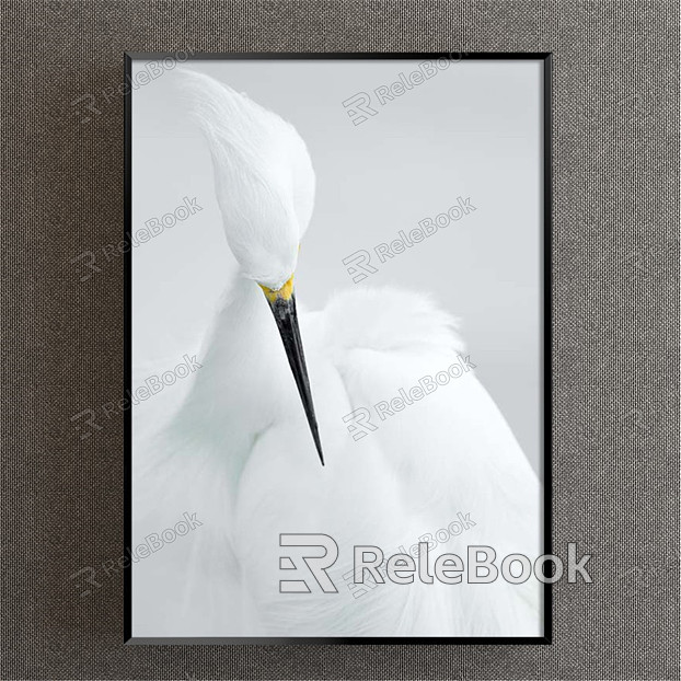 Modern animal painting gray children's room animal bird decorative painting model