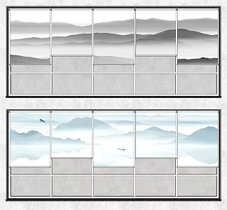 New Chinese-style roller shutter curtain roller shutter 3d model