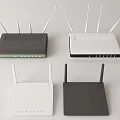Stylish Wireless Routers In Black White And Gray With External Antennas