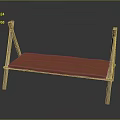 Minimalist Wooden Bench Design With Red Cushion And Simple Wooden Frame