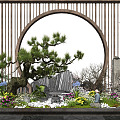 New Chinese style landscape sketch landscape sketch landscape wall 3d model