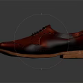 Burgundy Leather Brogue Shoes Lace Up With Perforated Design And Brown Soles