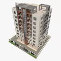 Modern Residential Building With Multi Story Design Balconies And Large Windows