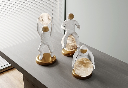 Modern Astronaut Lunar Lamp Astronaut Lunar Table Lamp Astronaut Sculpture Ornaments Table Lamp 3d model