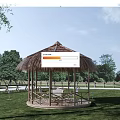 thatched pavilion landscape pavilion thatched house 3d model